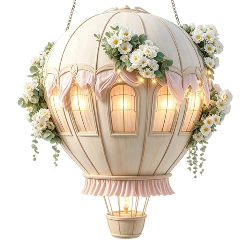 Generisch Pendentif en forme de flamme de ballon en acrylique - 20 x 20 cm - Convient pour jardin, mariage, terrasse, camping (blanc, 20 cm)