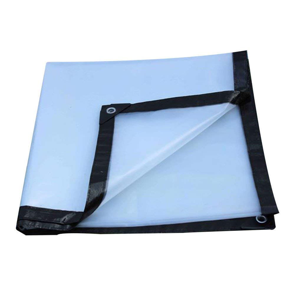 Tarp Lona Impermeable, Grande de Vidrio Transparente, Cubierta de Hoja de Suelo, Resistente, balcón, Planta, toldo, Tela de plástico Resistente a la Lluvia para jardín, Camping, Patio, 120 g