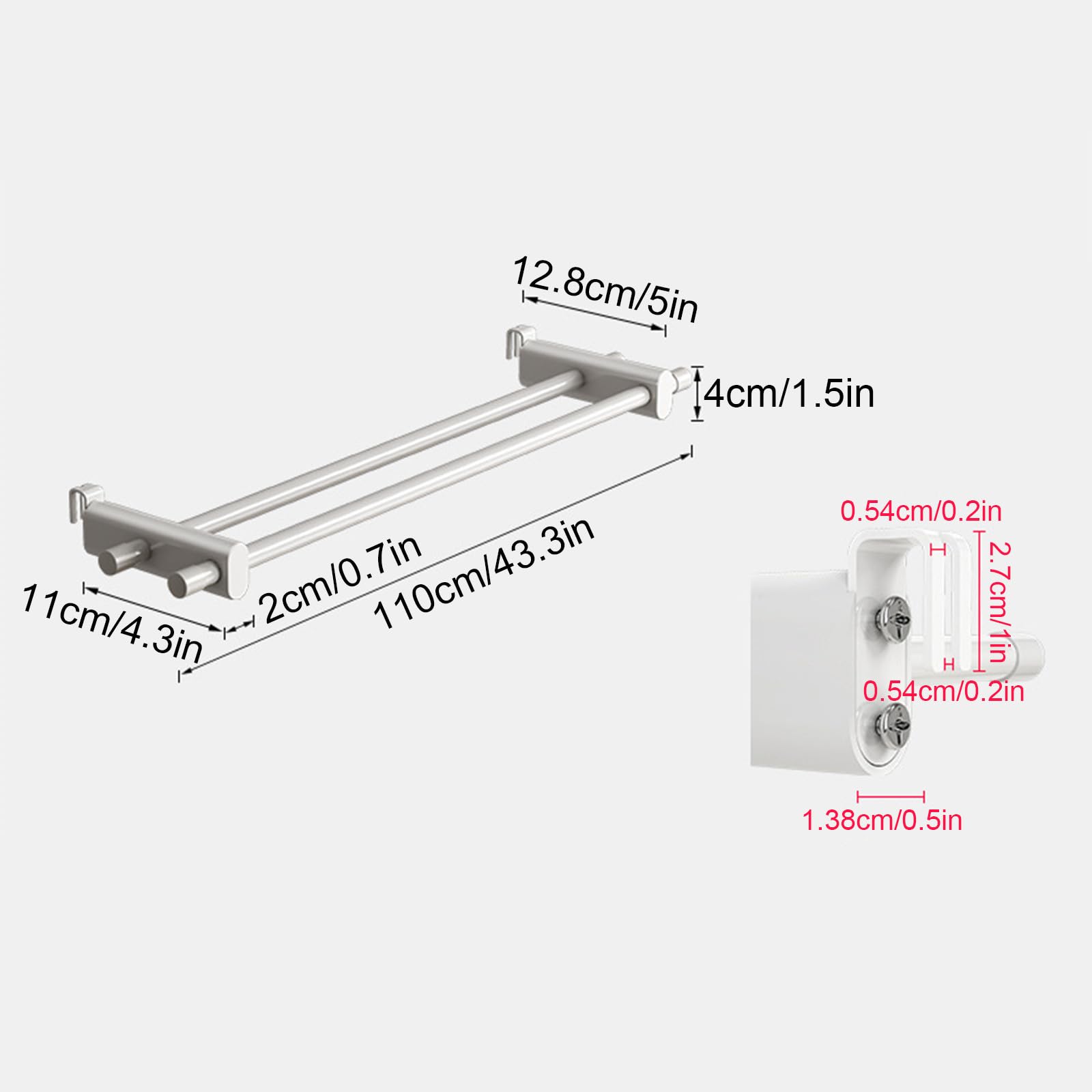 Porte-serviettes Pour Radiateur - Installation Simple Sans Perçage, Noir, Taille S (35 Cm) Ou L (50 Cm) - Pour Serviettes Et Vêtements Chauds