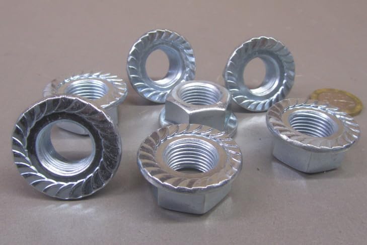 Grade 2 Zinc Plated Steel Serrated Flange Hex Nuts RH 5/8"-18 Thread x 15/16" W x 9/16" H 20 Pcs