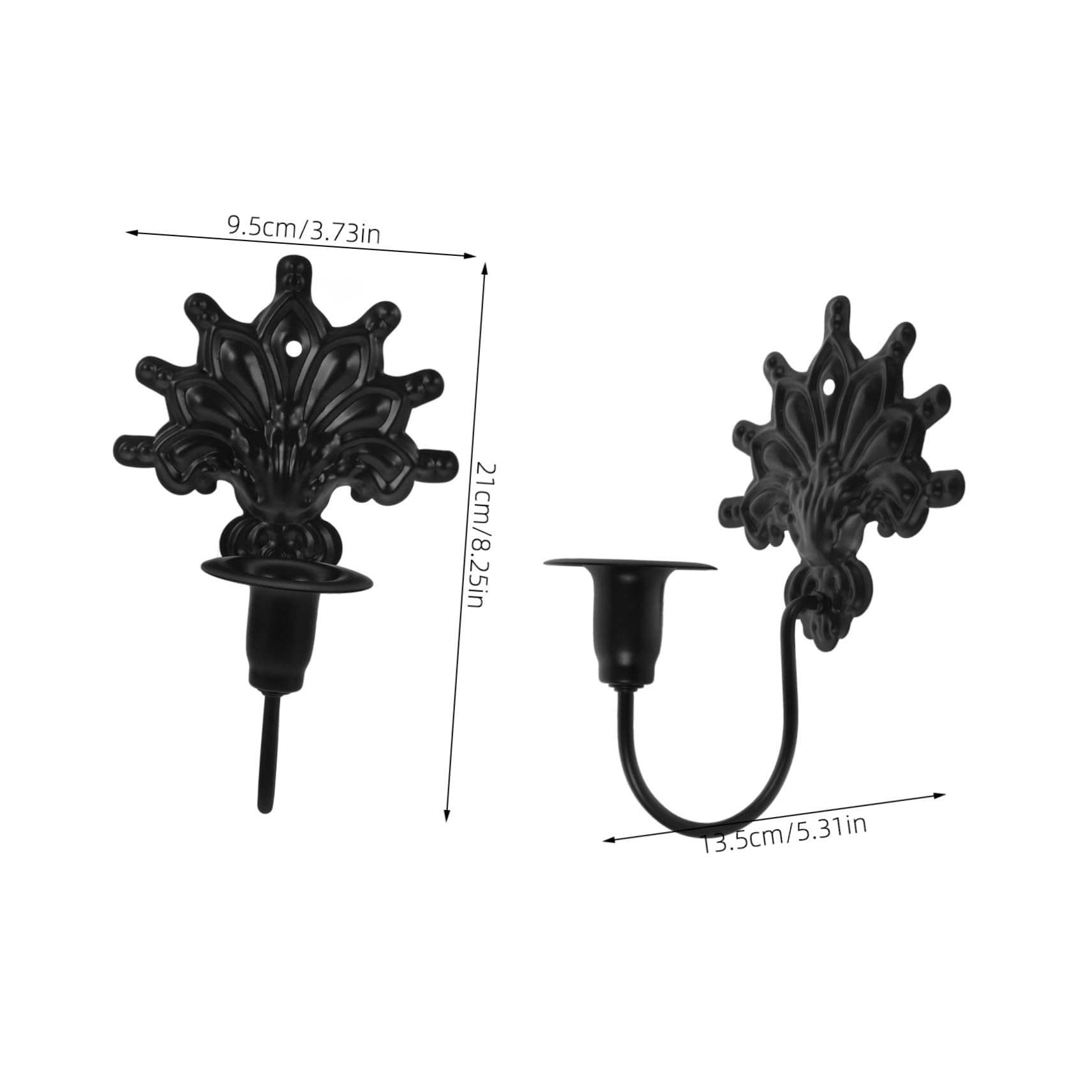 STOBAZA Metal Wall Mounted Candle Holder European Style Hanging Candle Stick Sconce for Home Decor Bathroom Fireplace and Party Traditional Design