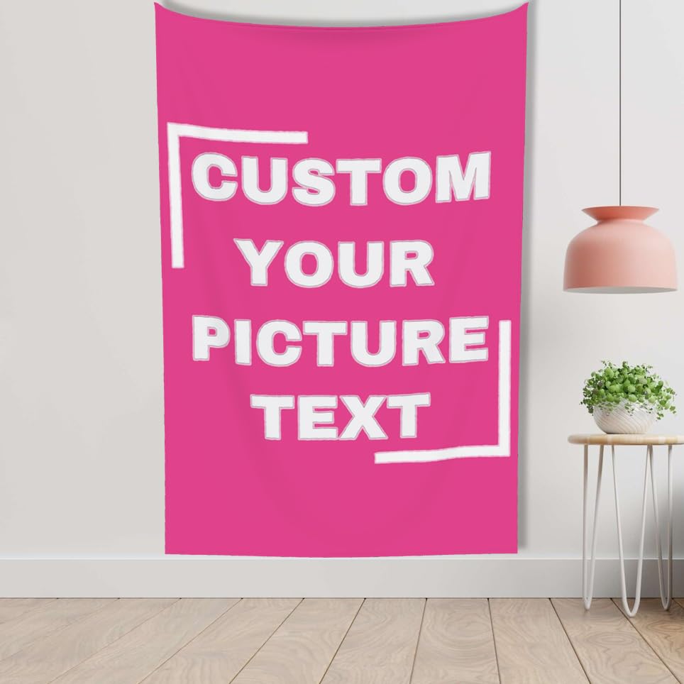 Wmzbhswj Custom Tapestry Personalized Customized Backdrop with Picture Custom Wall Tapestry for Bedroom (29x37 inch Vertical)