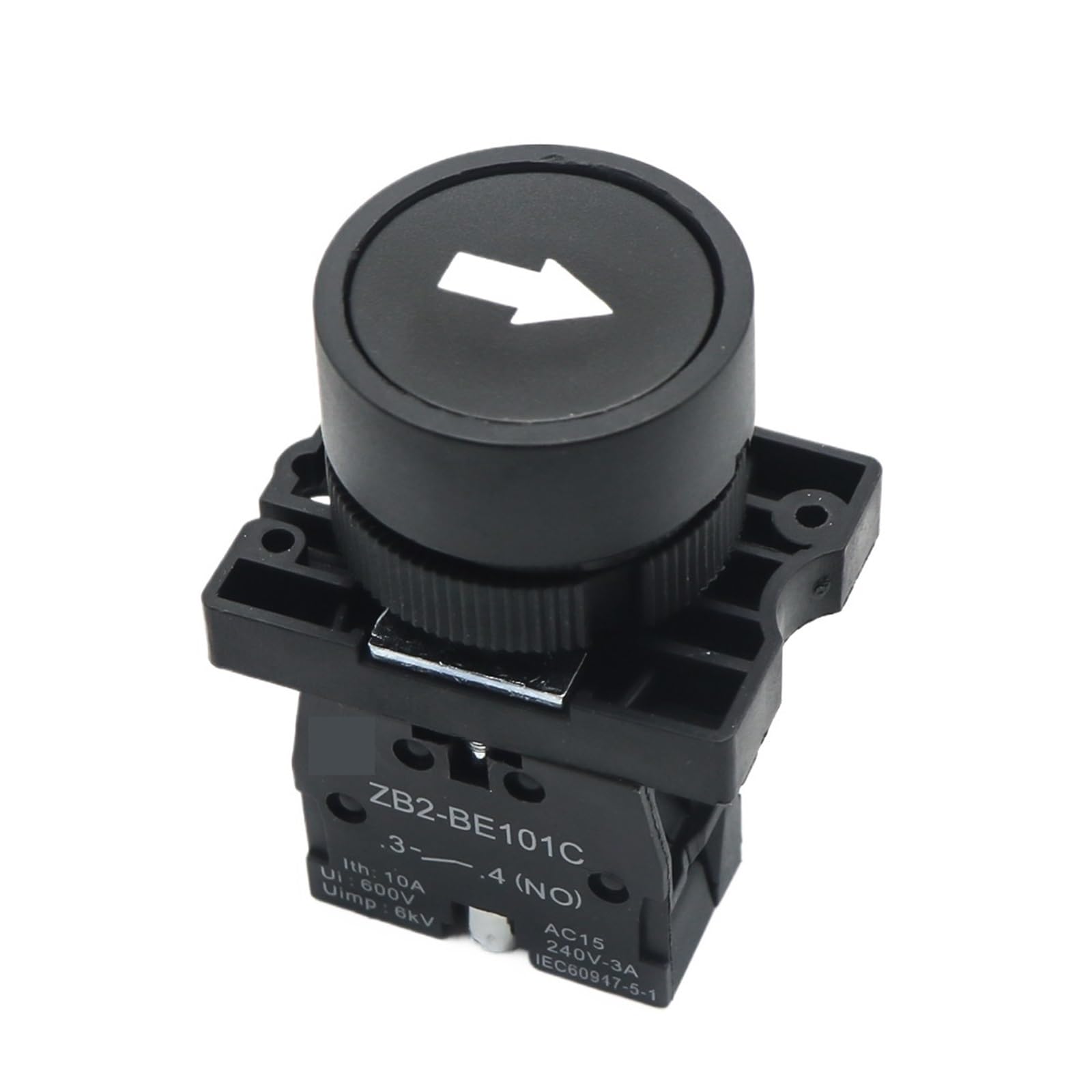 ZDVHOMCB Emergency Stop Switch 22mm Start Stop Button with The Arrow Symbol XB2 Flat Touch Switch Button Momentary Button Switch Red/Green Push Buttons(Black Arrow)