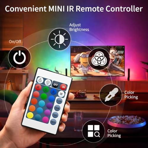 Image of One94Store 5 Meter 3 Colour LED Strip Light with Adapter, Red Green Blue LEDs Strip, 300 LEDs Decorative Light with 16 Mode Remote for Home, Shop, Party, Festival & Wall Decor