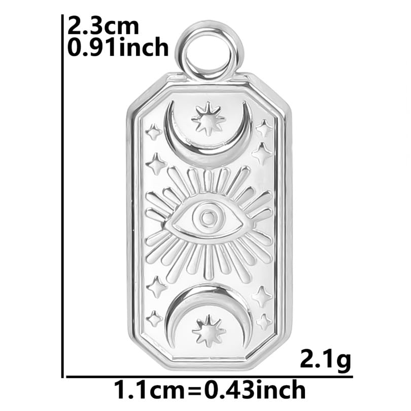 Jude Jewelers Stainless Steel Plated Style Moon Star Eye Style Pendant Biker Necklace2