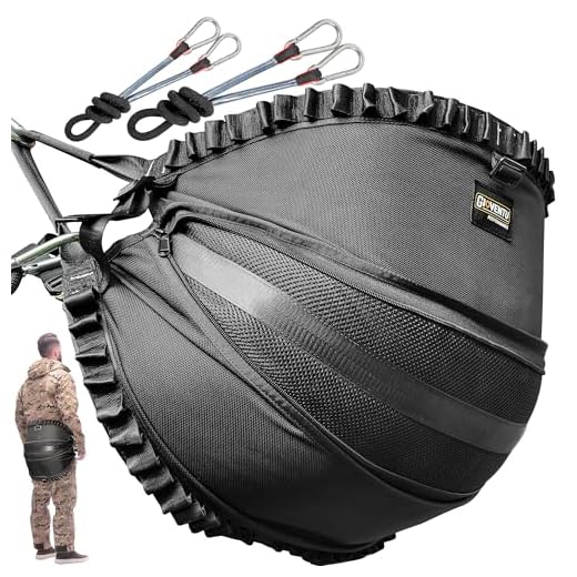 Hunting Saddle with Double Ropes 400LBS, Lightweight Hammock Tree Saddle Hunting Kit with Extra Large Padded Seating, Comfortable Tree Stand Hunting with Adjustable Bridge -11,023 lbs Tensile (Black)