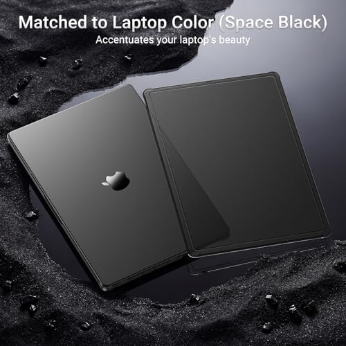 Image of MOSISO Compatible with MacBook Pro 14 inch Case M5 M4 M3 M2 M1 2026-2021 | Enhanced Shock-Absorbing Perimeter Matte Hard Case, A3427 A3426 A3434 A3112 A3185 A3401 A2918 A2992 A2779 A2442, Space Black