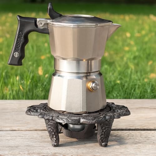 6.1-Inch Cast Iron Teapot Warmer Dish with Flower Design and Tealight Holder - Heavy Duty Decorative Stand for Heating Food, Coffee, Milk or Tea - Image 6
