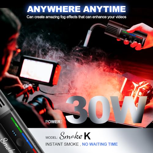 LENSGO Portable Fog Machine,Handheld Smoke Machine with Remote Control Mini Fogger for Photography, Outdoor Events, Party, Stage Effects, Halloween,Disinfection or Weddings (SMOKE K)