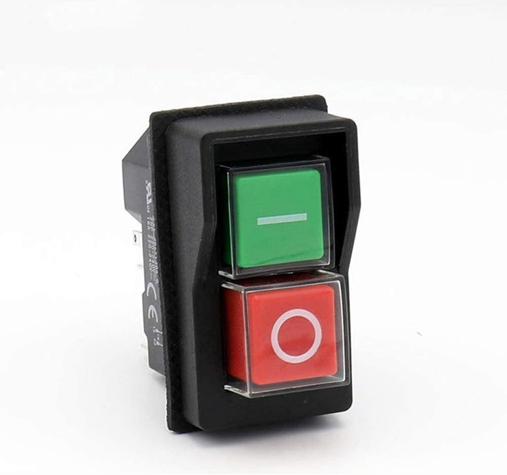 Botón, interruptor magnético. Interruptor de encendido y apagado monofásico KJD17, interruptor electromagnético de botón pulsador de 5 pines, AC250V 16A, interruptores de herramienta eléctrica de arra
