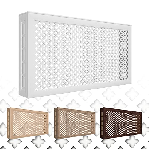 HEXIM Cubierta para radiador Gotica rejilla de ventilación, (90/120/150 x 60 cm), madera MDF (90 cm, panel frontal blanco), revestimiento de...