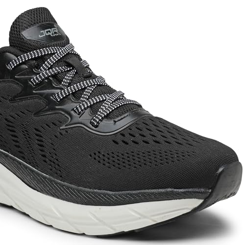 Image of JQR Atlanta Men's Sports Running Shoes Knitting Upper Lace Up Design Soft Cushioned Memory Foam Insole Extra Grip Anti Skid Comfortable Lightweight Durable for Gym, Walking, Jogging & Everyday