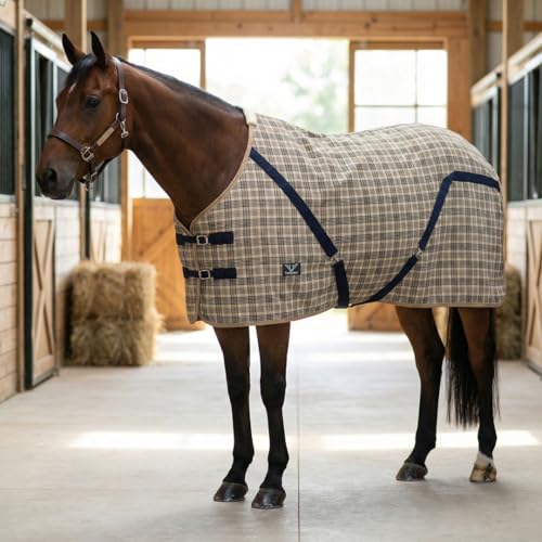 Image of TuffRider Authentic Stable Sheet with Durable Check Fabric-Black /Beige-72