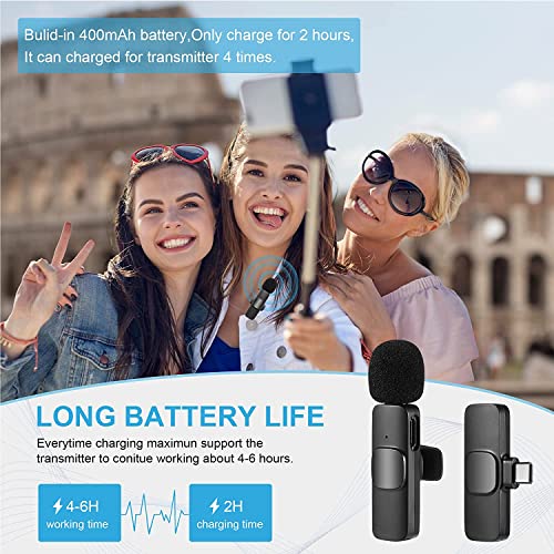 Image of BKN Wireless Collar Microphone for All Type C Mobile & Laptop Devices with On Recording Mobile Charging Port Just Plug and Play | Noise Cancellation | NO APP or Bluetooth Needed Portable