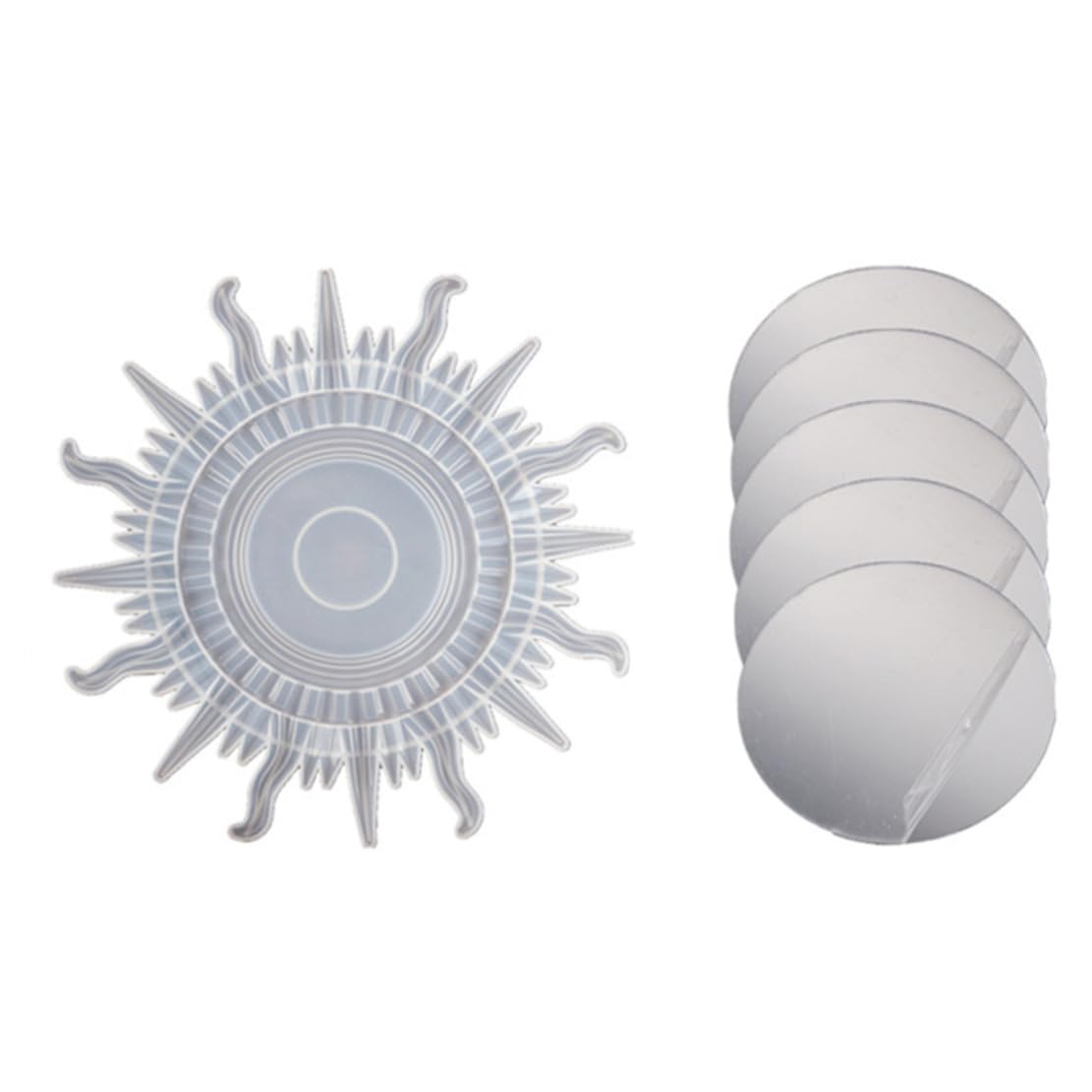 Moule silicone miroir soleil lune diy moule resine miroir cosmetique