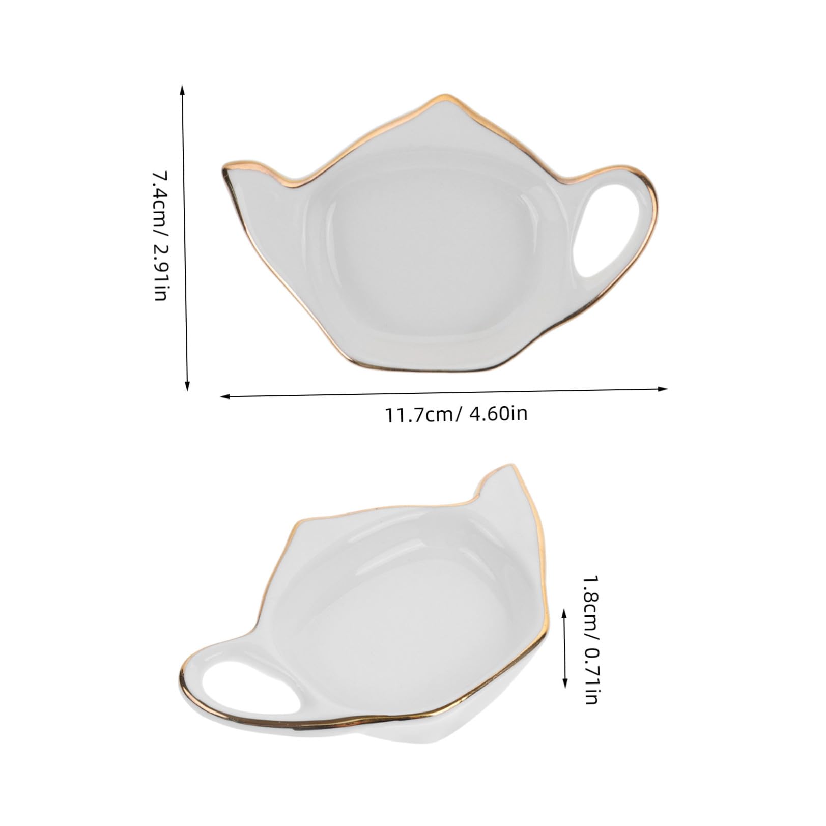 Set da 8 Piatti Portabustine da Tè in Materiale Ceramico a Forma di Teiera