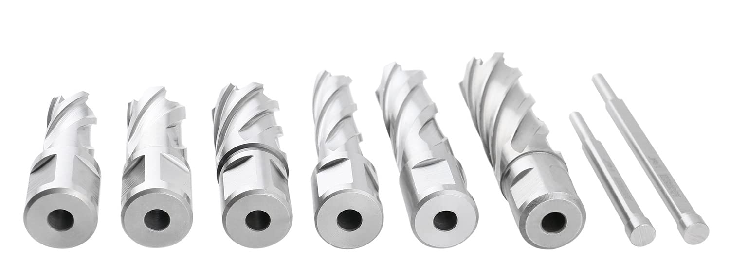 Accusize Industrial Tools - Juego de cortadores anulares métricos y pulgadas