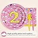 96Pcs Toy Cartoon Story 2nd Birthday Party Decorations for Girl Two Infinity and Beyond Plates and Napkins Pink Sky White Cloud Hat Tableware Set for Girls Second Themed Party supplies, Serves 24