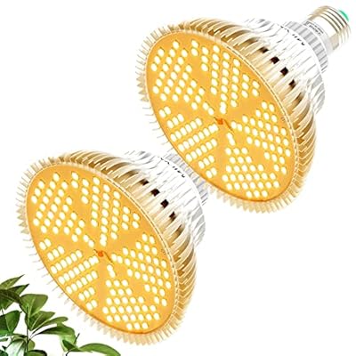 MILYN 2 Pack 100W Led Grow Light Bulb, Pure Warm Full Spectrum Grow Lights for Indoor Plants, E26 Grow Bulb for House Garden Hydroponics Succulent Seed Starting, Growing, Flower| 150LEDs Lamp