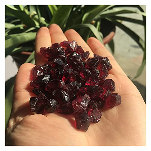 AOHRO Cristal Natural en Bruto Cristal Natural en Bruto, 100g, Bonito Rau, Vino Natural, Cristales de Granate Rojo, Gemas crudas for producción DIY de joyería