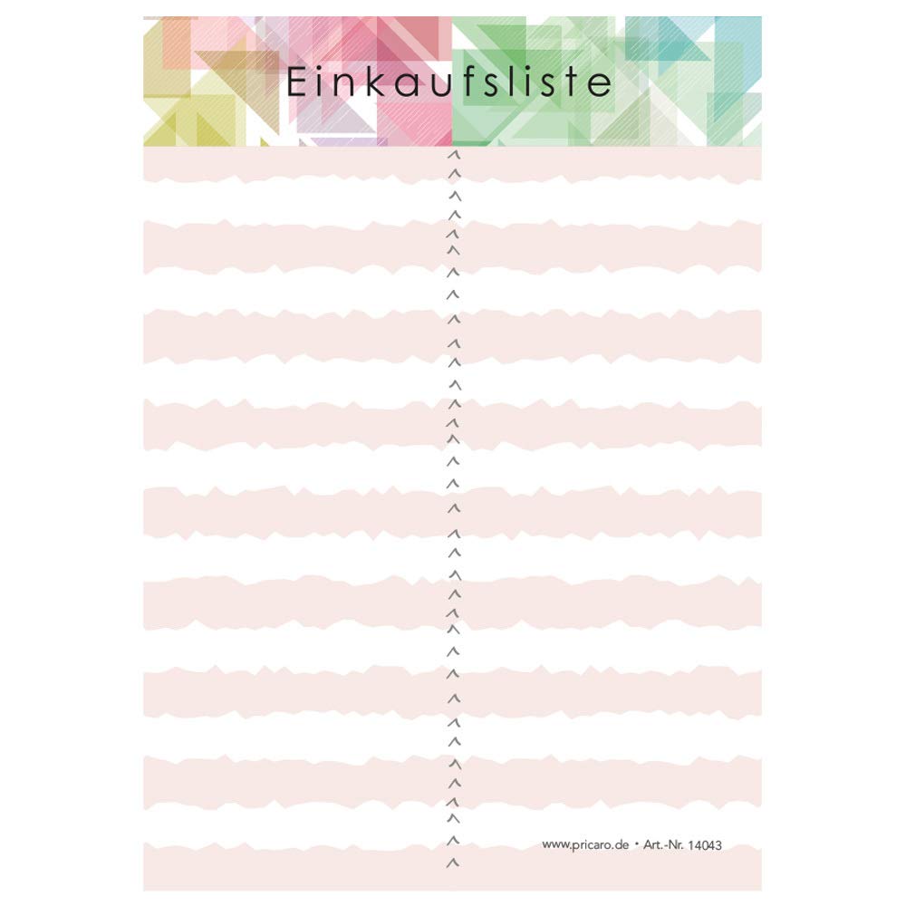 Produktbild von PRICARO Einkaufsliste Mosaik – 5 Blöcke A6, 50 Blatt, Liniert, Made In Germany