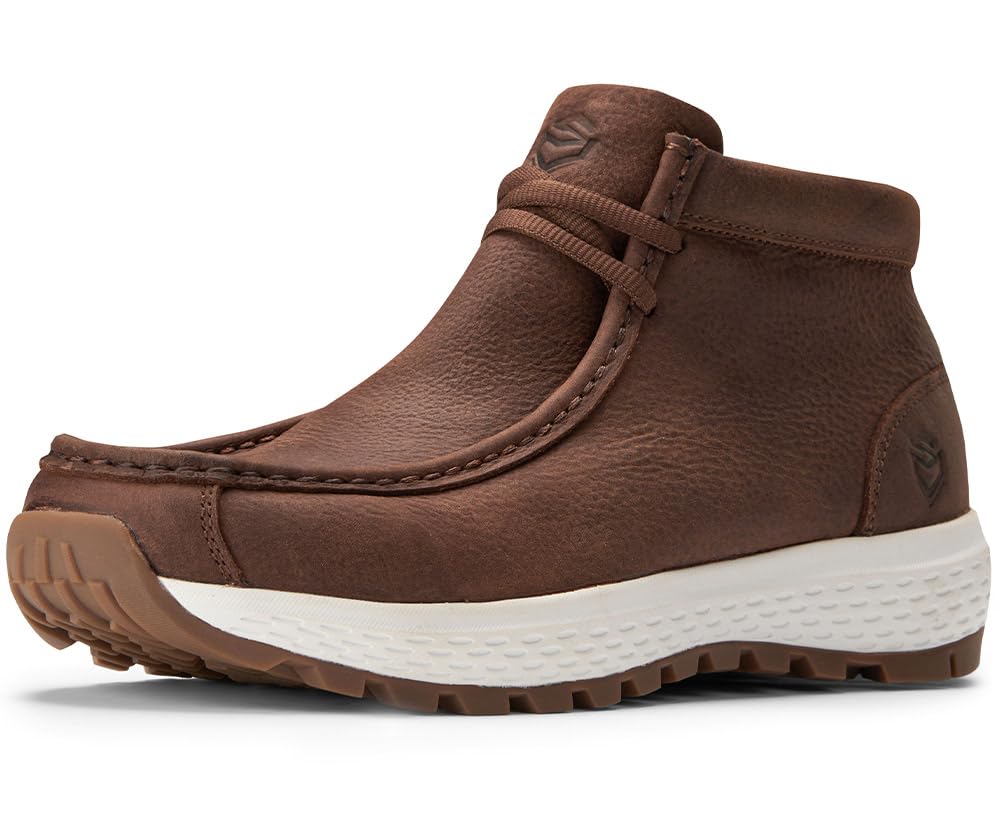 SUREWAY Men's Chukka Boots,Fashion and Comfort Driving Shoes,Lightweight Durability Leather Moc Toe Work Boots