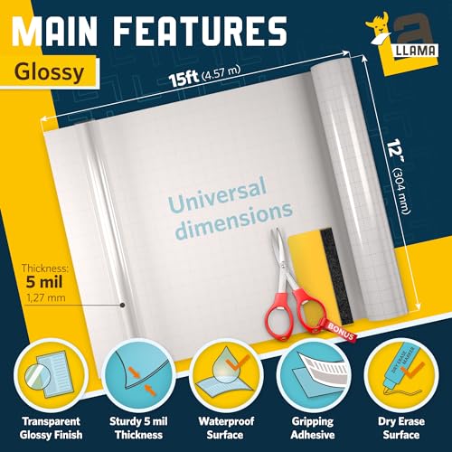 Self Adhesive Laminating Roll 12” x 15ft - 5 MIL Multipurpose Clear Laminate Vinyl Roll for Stickers image 4