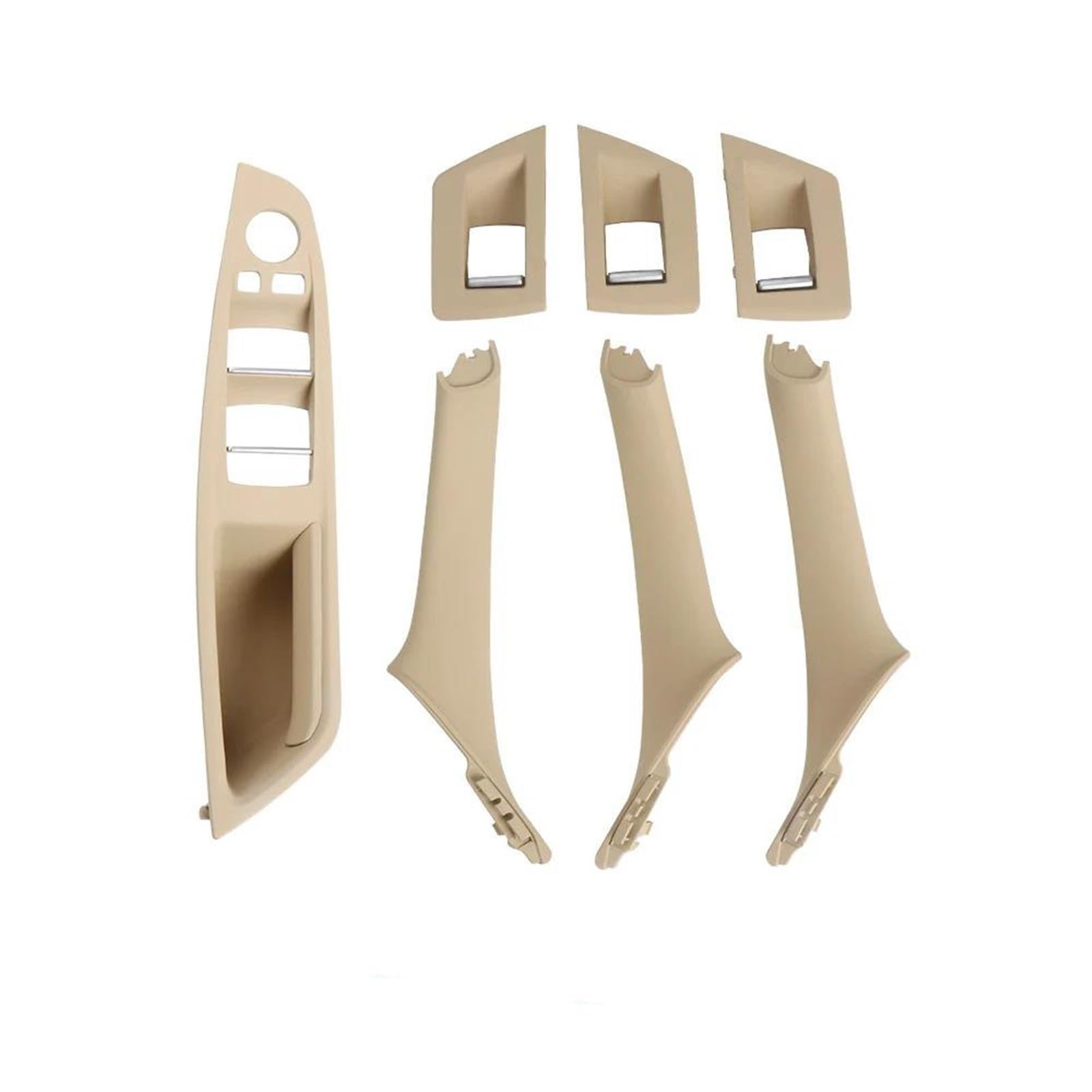 NOHEEU Inner Door Handle 7pcs Auto Parts Inner Door Handle Cover Armrest Panel for BMW 5 Series F10 F18 523 525 528 2010-2017