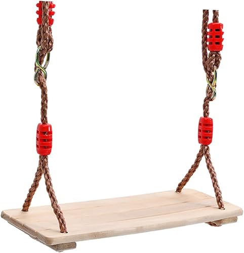 Miniatura 2 de Juego de columpios de madera con asiento antideslizante y cuerda de nailon grueso para adultos, columpio colgante para interiores y exteriores, para