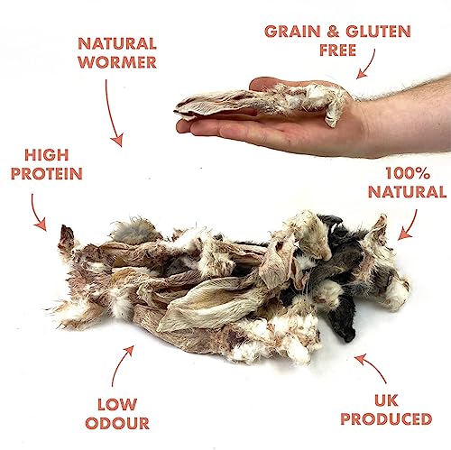 UK Air Dried Rabbit Ears with Fur x 180g for Dogs - 100% Natural Treats - Grain & Gluten Free, 180 g (Pack of 1) - Image 3