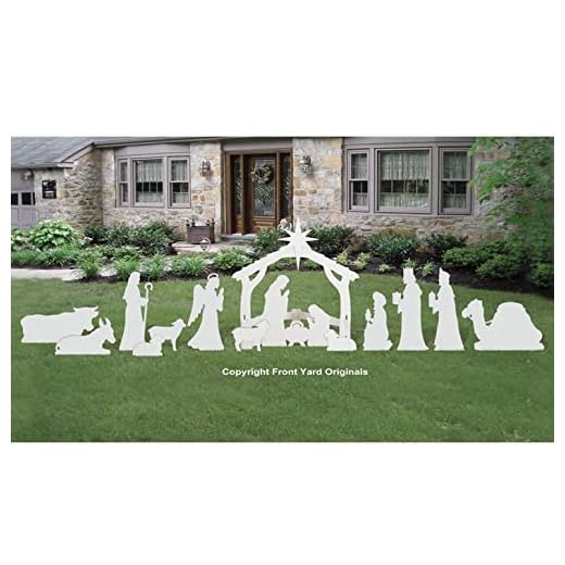FrontYard Originals Complete Medium White Outdoor Nativity Scene