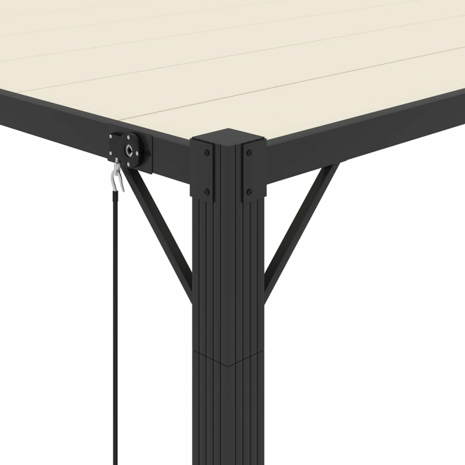 Pavillon mit Lamellendach, Gartenpavillon, Pop-Up Partyzelt, Festzelt, Pavillon, Garden Decoration, Canopy Tent, Lagerzelt, 3x3 m Creme Stoff und Aluminium