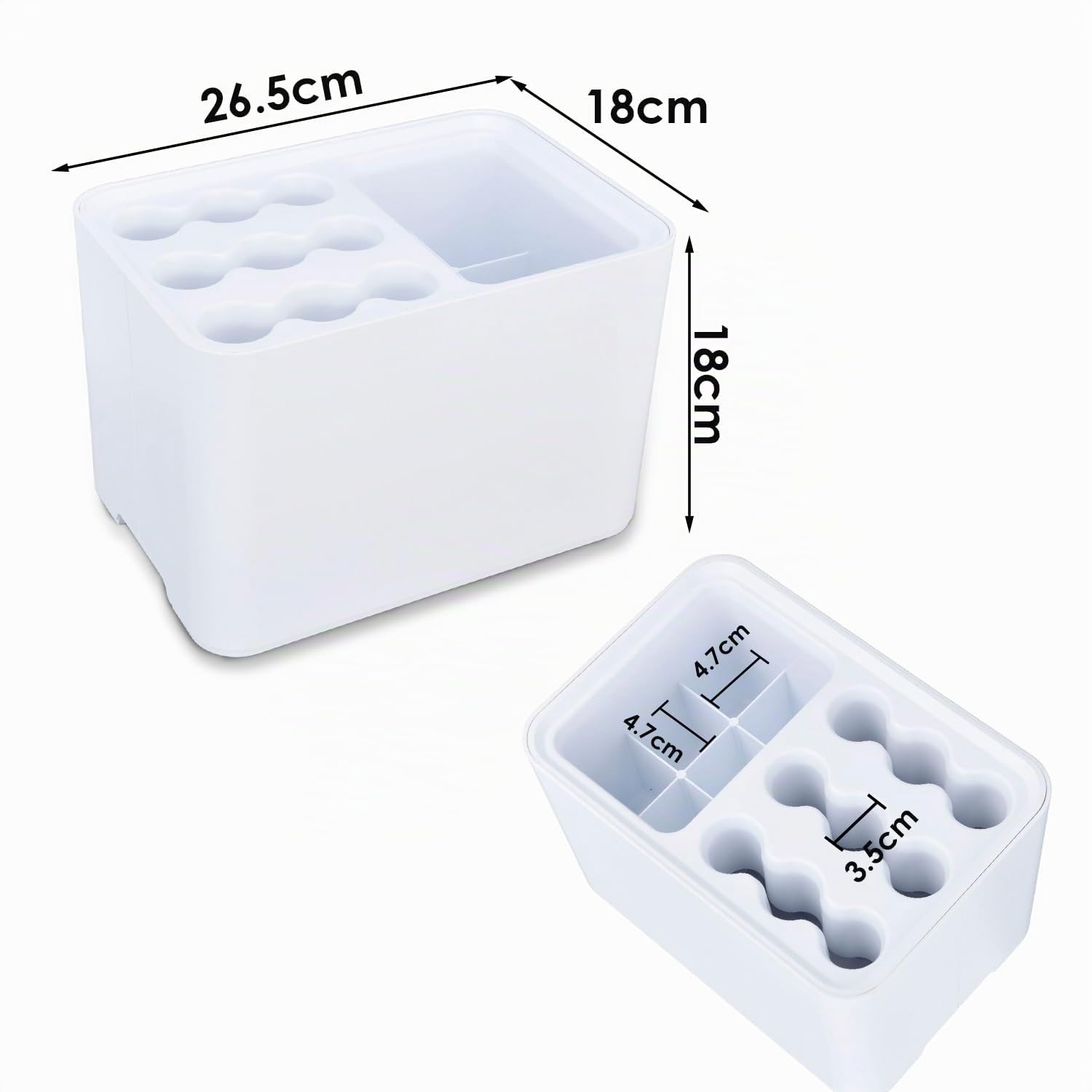 Tissting Portaombrelli Lungo e Corto per Ingresso, Portaombrelli con Vassoio Antigoccia Rimovibile, Salvaspazio Plastica Contenitore per Ombrelli Rettangolare per Entrata, Ufficio