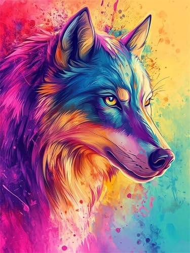 Kit Diamond Painting Loup 80x100cm Contre le Stress : Activité Manuelle Zen - 2