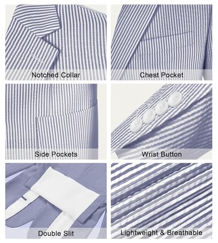 Mens Seersucker Suits Summer Grooms Sear Sucker Suit for Wedding Mens Formal Suits Slim Fit2
