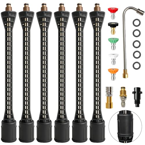 10 Pcs Pressure Washer Extension Wand with Karcher Adapter Heavy Duty Gutter Cleaning Tools Compatible for Karcher K Series K2 K3 K4 4000PSI Extension Lance 1/4 Inch Quick Connect