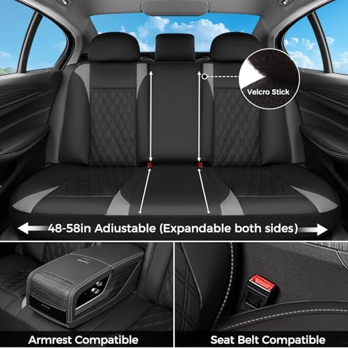 Image of FLORICH Seat Covers, Car Seat Covers Full Set, Waterproof Leather Car Seat Protector, Front and Rear Seat Covers for Cars, Automotive Seat Covers Universal Fit for Most Cars SUV Truck