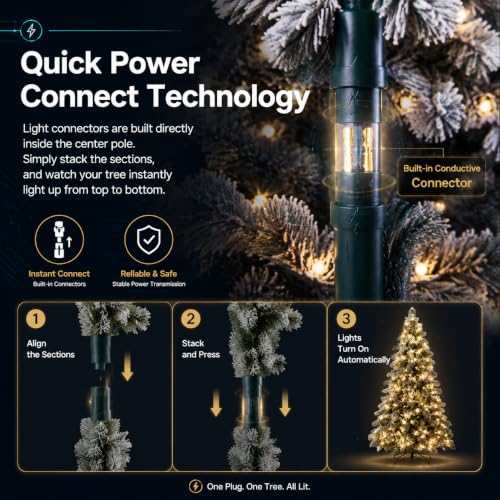 Skasii 7FT Prelit Flocked Artificial Christmas Tree - image 5
