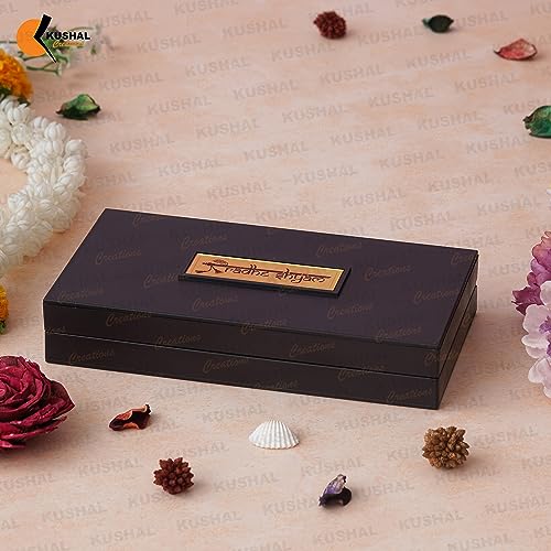 Image of 24K Gold Plated Religious Frame Photo Frame with Charan Paduka Return Gifts for Home Puja Office (RADHA KRISHANA)