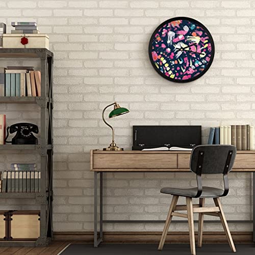 Pendule murale silencieuse rose 25.4cm horloge moderne pour maison bureau école - 7