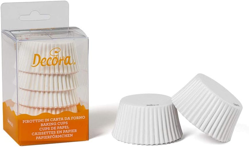Decora 75 Pieces Baking Cup, 50 x 32 mm, Paper White, 30 x 5 x 3.2 cm