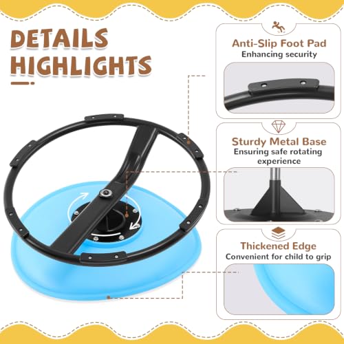 Image of Zhenx Spinning Chair for Autistic Kids (Ages 3-18) - 220lbs Capacity Sensory Swivel Seat - Sensory Toy for Teens with ADHD /Autism - Sit & Spin Calming Gift to Improve Focus & Body Balance (Blue)