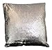 Rammento Wypełniona poduszka na sofę - czarna srebrna cekinowa poduszka dekoracyjna z wypełnieniem (2)