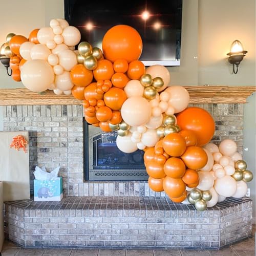 Image of Awenztech 120pcs 5 inch Orange Latex Balloons | Graduation, Fall, Tropical, Birthday Party Decorations