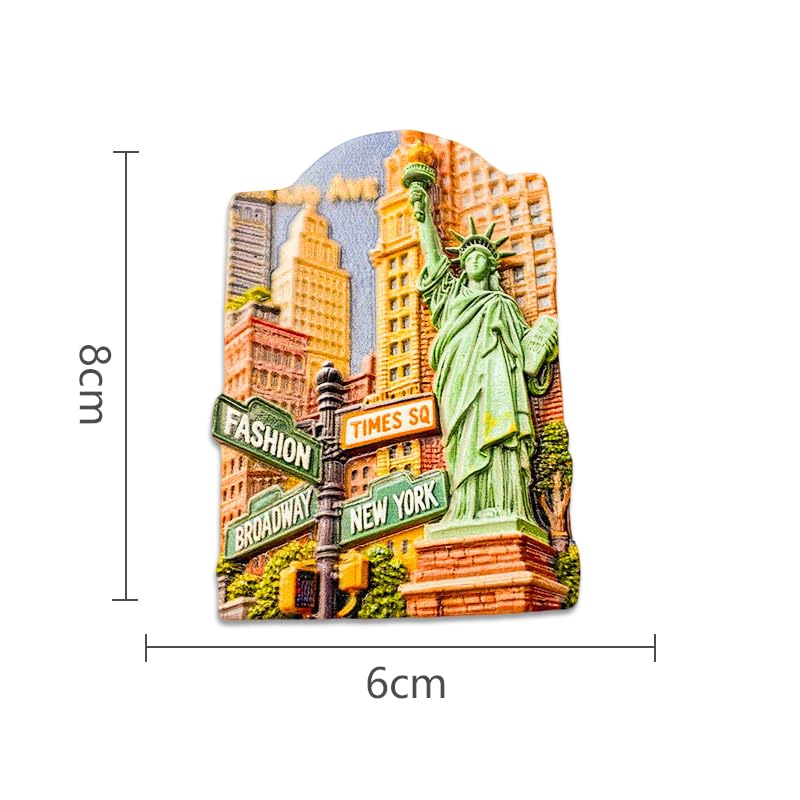 Imán decorativo 3D New York City con Estatua de la Libertad miniatura 3