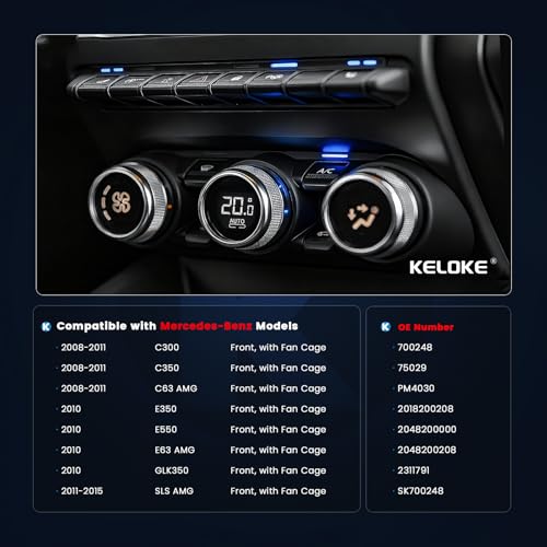 Image of KELOKE Front HVAC Heater Blower Motor Fan Compatible with 2008-2015 Mercedes-Benz C230, C250, C300, C350, C63 AMG, E300, E350, E63 AMG, GLK250, GLK350, SLS AMG, with Fan Cage, Replace# 700248