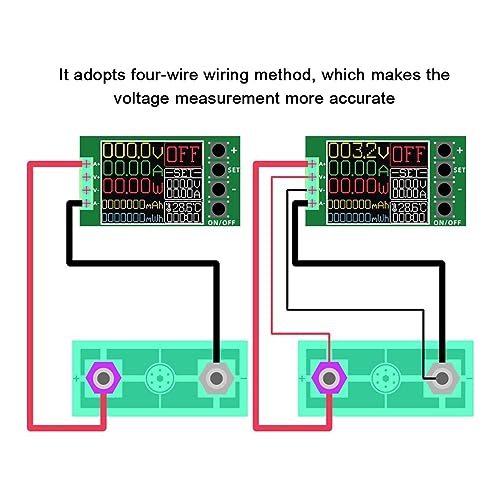 Pantalla TFT a color de 1,77" en esta carga electrónica de 150W para control de descarga 6