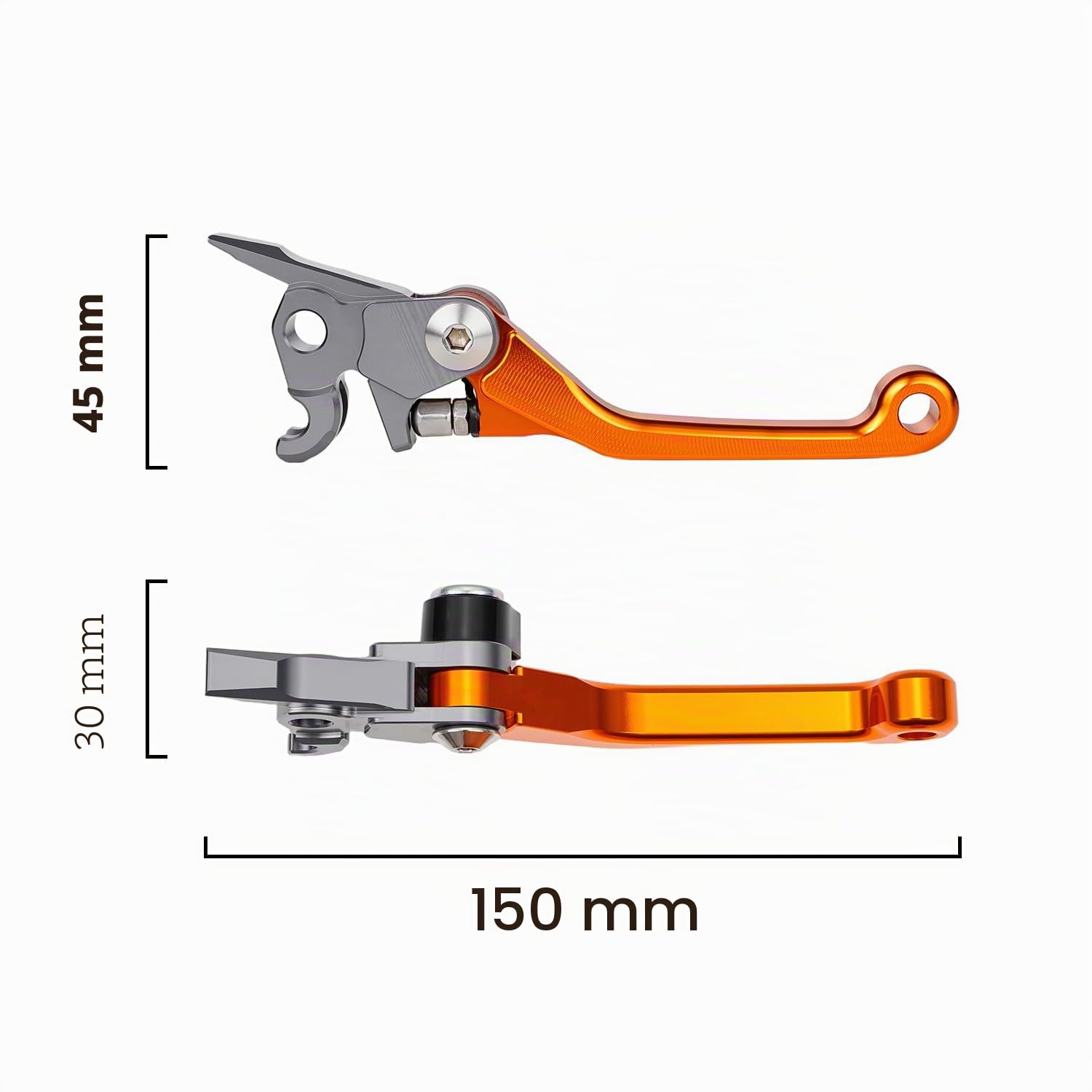 Levier Frein Embrayable Moto Billet Pivot Pliable-Orange | pour 125SX 150SX 150XC 200XC 200XC-W 450XC-F 505XC-F 125EXC 200EXC 250SX-F 450SX-F