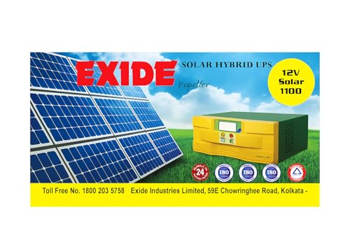 Image of Exide1100 Solar Hybrid UPS Inverter, Pure Sine Wave Output, LCD Display, Dual Mode Operation