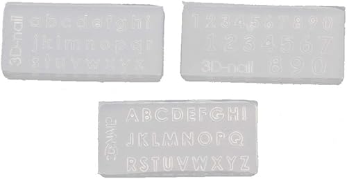 Miniatura 3 de Kit de moldes de letras de números de tamaño pequeño, colgante de alfabeto, resina UV, molde de silicona, herramientas de fabricación de joyas, arte